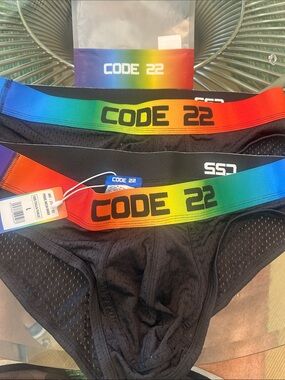 NWT Code 22 pride mesh briefs